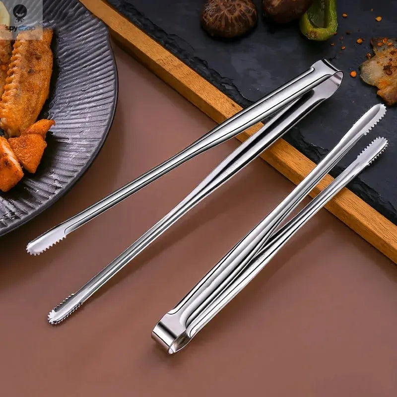 Stainless Steel Grill Tongs Food Clip BBQ Steak Clip Bread Tong Cooking Utensils Party Non-Slip Kitchen Gadgets Accessories Spy-shop.com