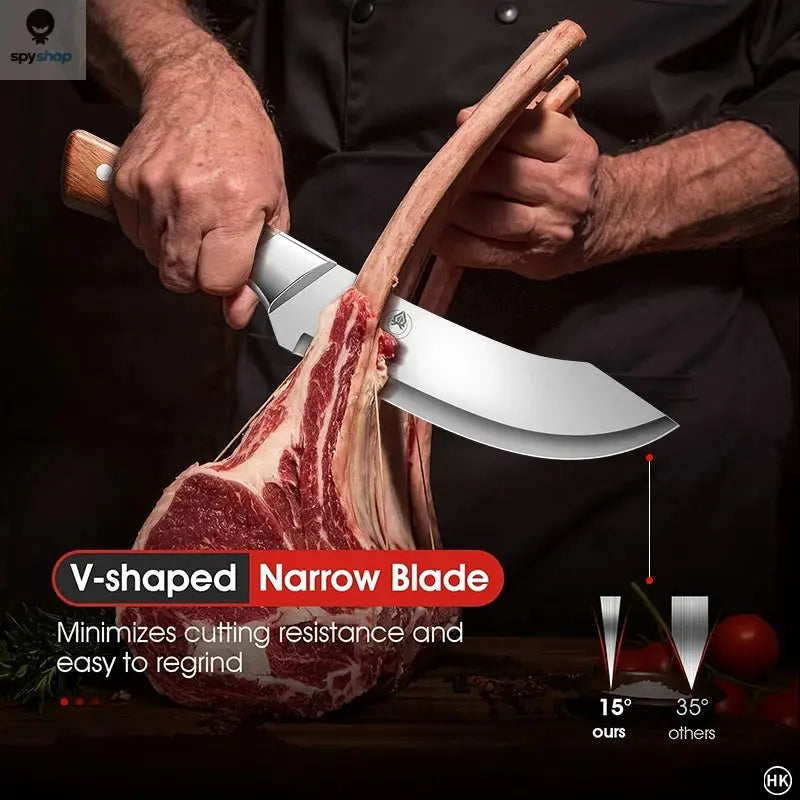 Stainless steel ultra sharp bending fracture knife, suitable for precise cutting, trimming, and peeling by professional butchers 