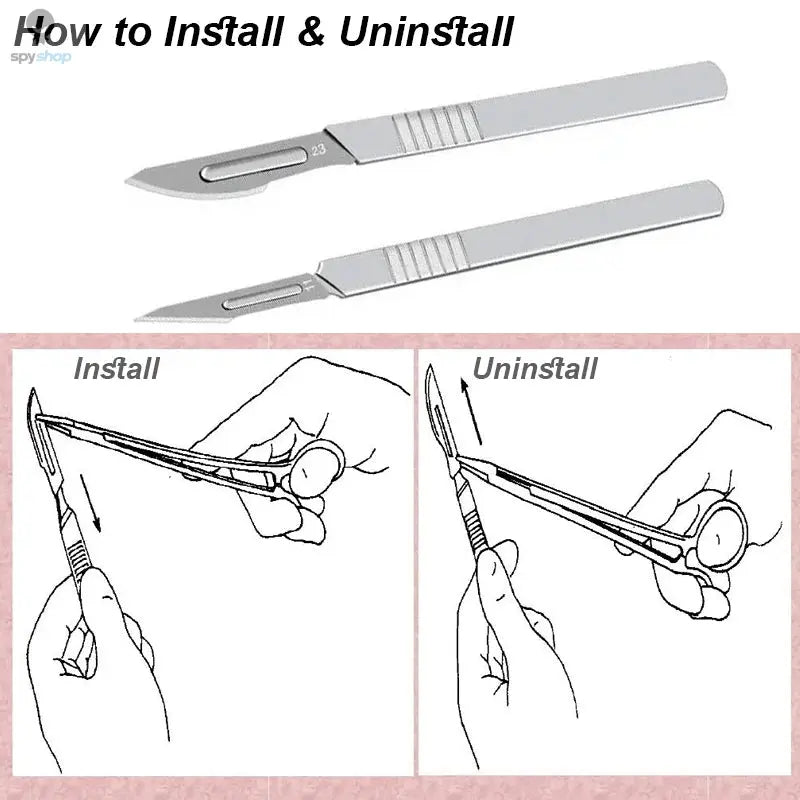 Stationery Knife Scalpel Blade 11 23 Surgical Handle Set Professional Cutter Craft Carbon Steel Metal Box Open DIY Multi Tool 