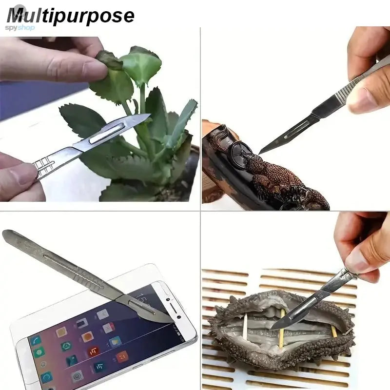 Stationery Knife Scalpel Blade 11 23 Surgical Handle Set Professional Cutter Craft Carbon Steel Metal Box Open DIY Multi Tool 