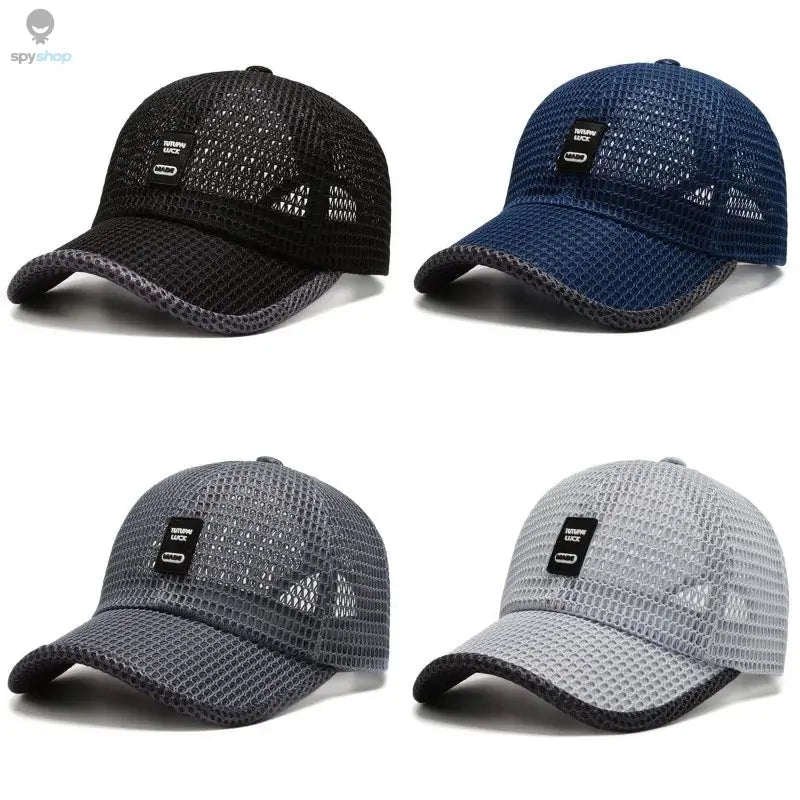 Summer Full Mesh Quick Drying Cool Sunhat Breathable Net Baseball Cap Men Outdoor Anti-UV Tennis Golf Hiking Sports Cap Visors 