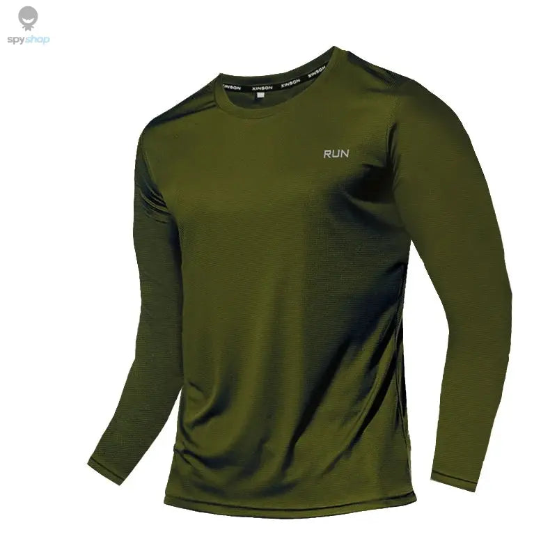 Summer Ice Silk Long Sleeve T-Shirt Men 2023 New Quick Dry Breathable Air Conditioning Outdoor Sun Protection Running Outer Wear 