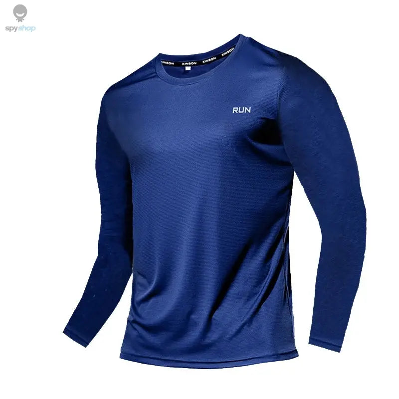 Summer Ice Silk Long Sleeve T-Shirt Men 2023 New Quick Dry Breathable Air Conditioning Outdoor Sun Protection Running Outer Wear 