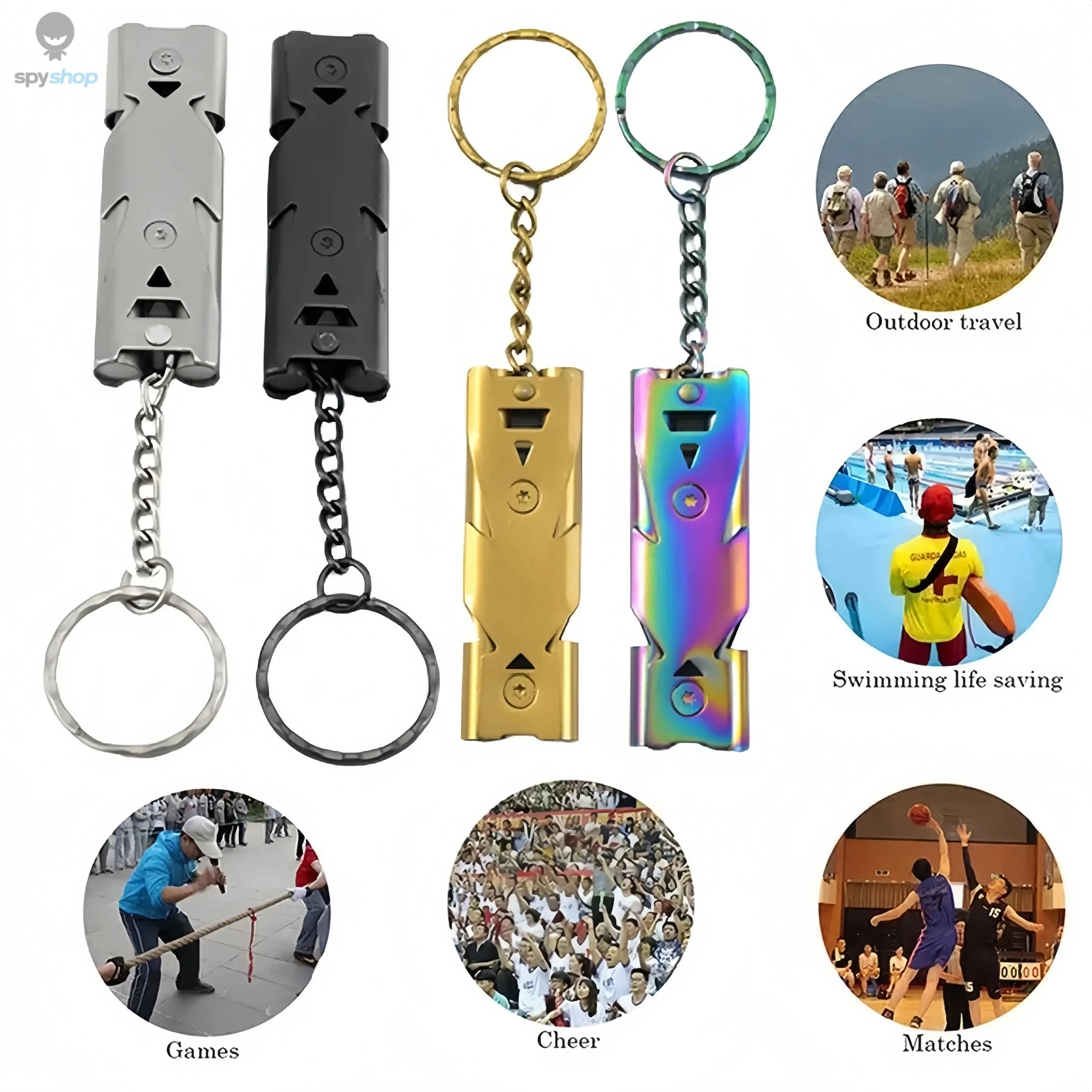 Survival Whistle Keychain -  Emergency Whistle for Outdoor Camping/Hiking, Loud Safety Alarm with Double Tube Design Spy-shop.com