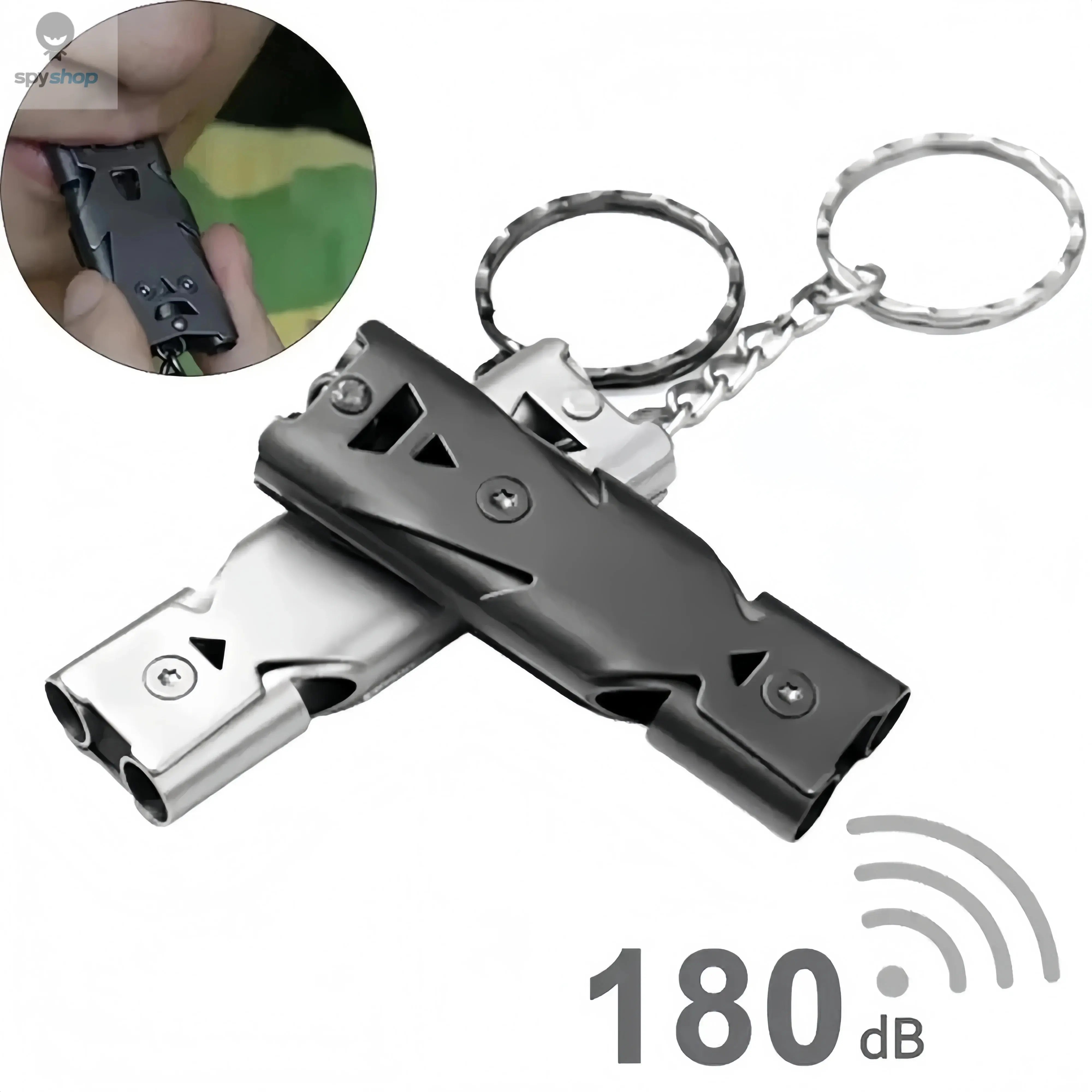 Survival Whistle Keychain -  Emergency Whistle for Outdoor Camping/Hiking, Loud Safety Alarm with Double Tube Design Spy-shop.com