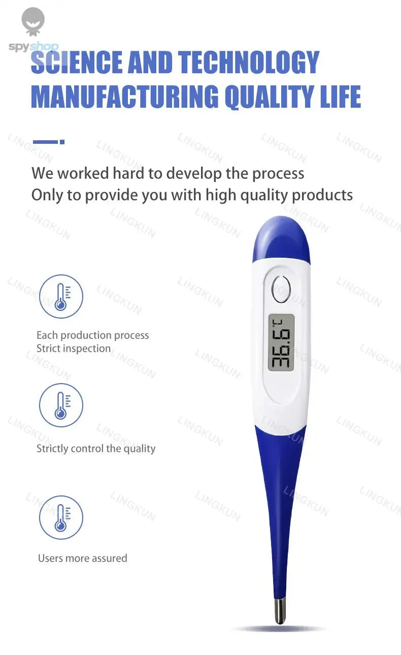 Thermometer for Adults, Soft Head Digital Oral Thermometer for Fever, Basal Thermometer with 15 Seconds Fast Reading 