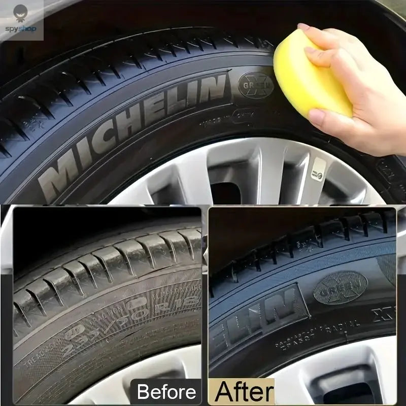 Tire Shine & Plastic Repair Paste - Removes Scratches/Oxid, Restores Shine for Tires/Trim with UV Protect, 5-Min Fix Spy-shop.com