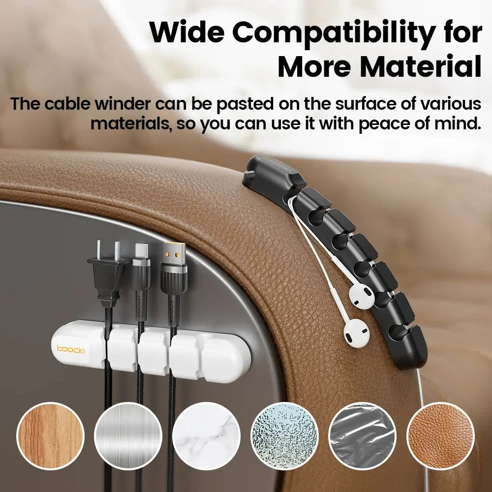 Toocki Cable Organizer 3 5 7 Hole Cables Winder Flexible Wire Management Clips For Cable Clearance Cord Protector For Chargers Spy-shop.com