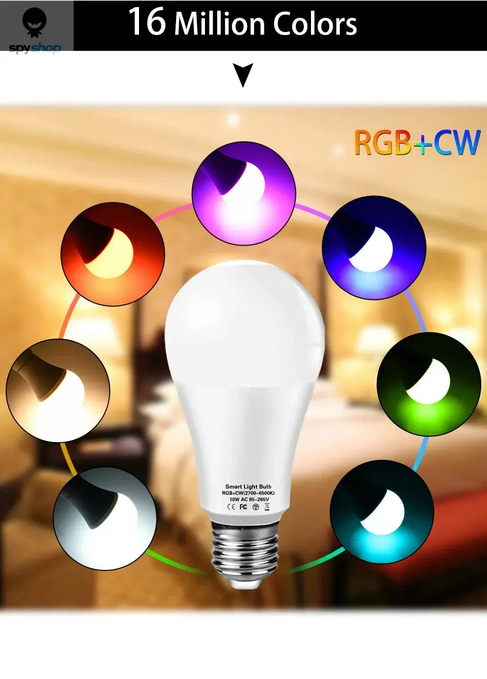 Tuya Smart WiFi LED Light Bulbs 220V 110V 10W 15W 20W E27 Alexa LED Lamp RGB Smart Life APP Google Assisatnt Voice Control Spy-shop.com