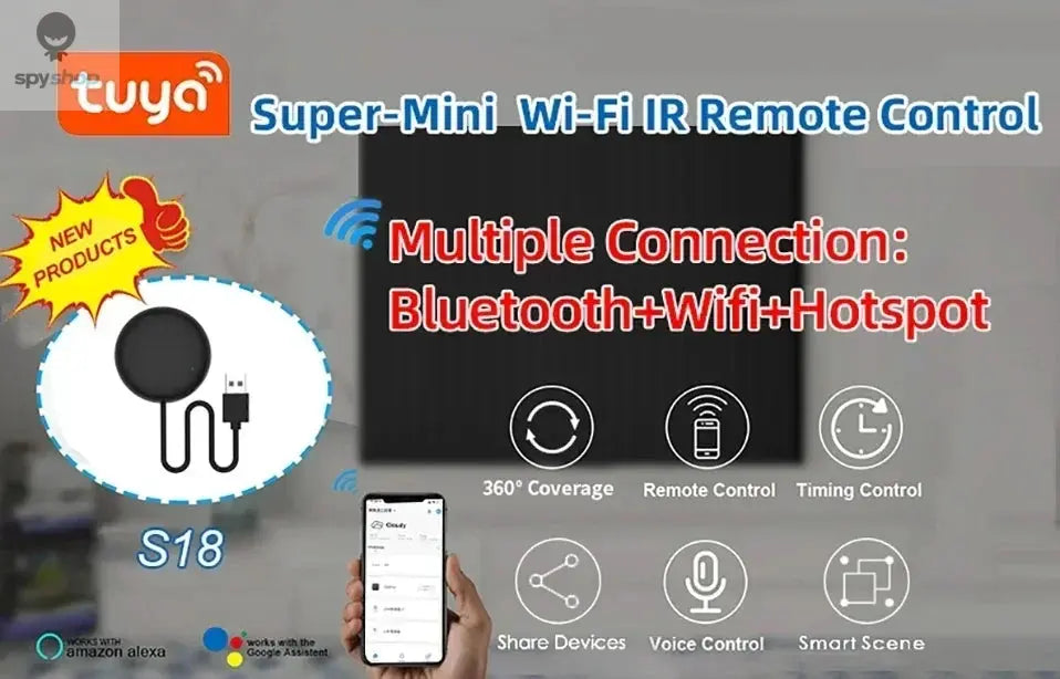 Tuya WiFi IR Remote Control Smart Universal for TV Air Conditioner Alexa Remote Control Work with Google Home Yandex Google Spy-shop.com