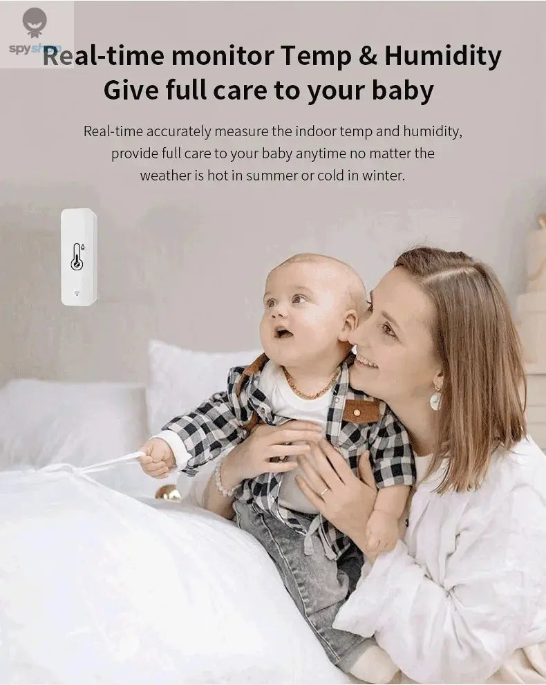 Tuya WiFi Zigbee Temperature Humidity Sensor Smart Home Indoor Hygrometer APP Monitoring Work with Google Home SmartLife Alexa Spy-shop.com