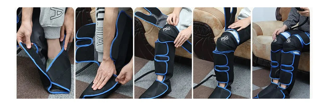 Foot air pressure leg massager promotes blood circulation, body massager, muscle relaxation, lymphatic drainage device 360° 
