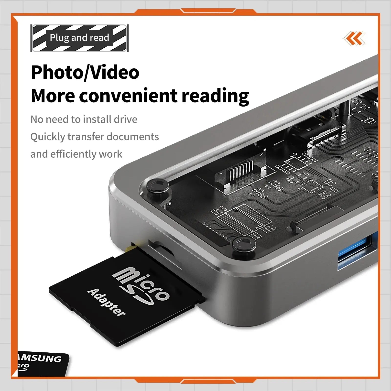 USB C Docking Station to HDMI-Compatible 4K@30Hz Display 5Gbps USB C 3.0 HUB 100W PD SD/TF for MacBook Pro Air iPad PC 