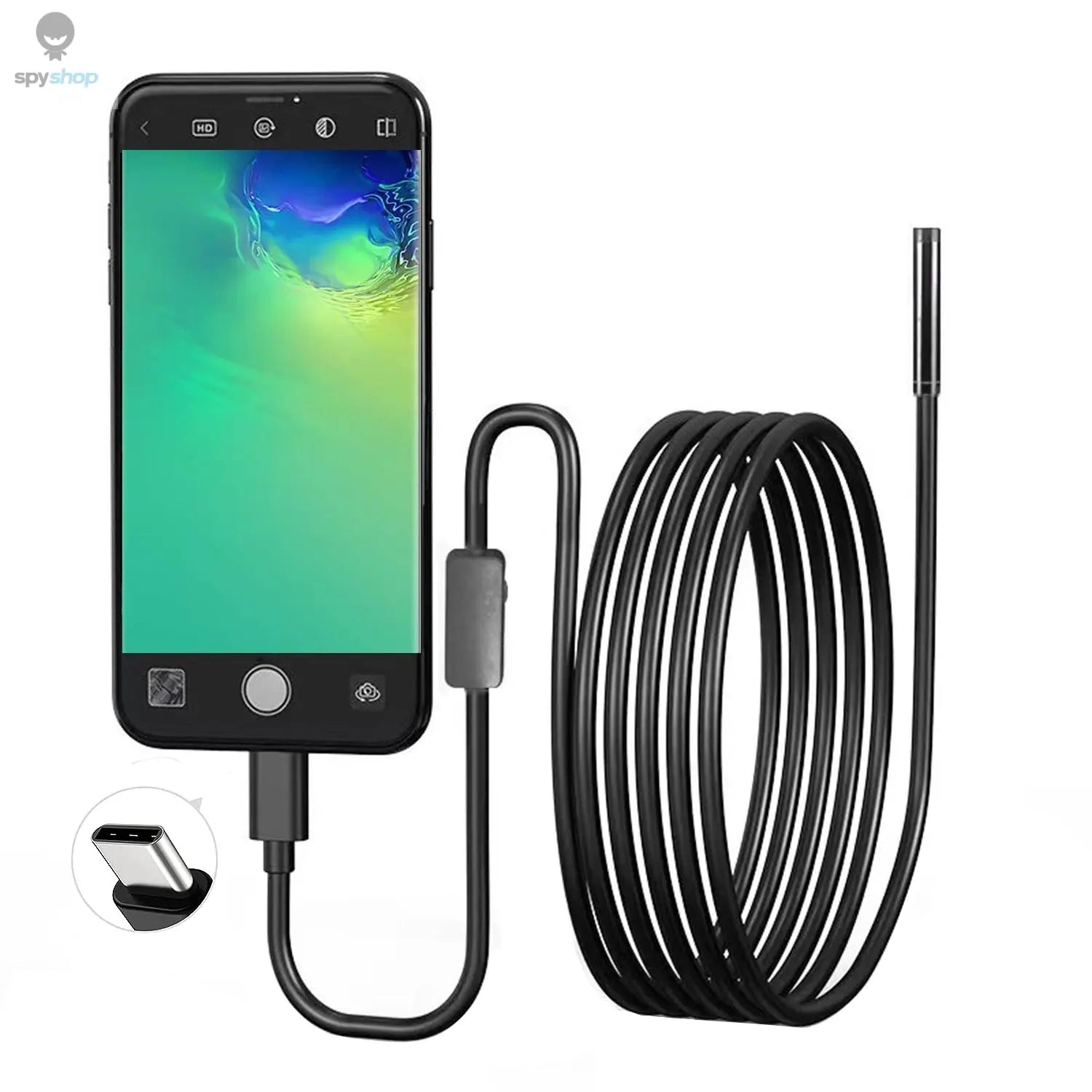 USB Endoscope for OTG Android Phone 5.5mm Borescope Inspection Snake Camera IP67 Waterproof with 6 LED Lights For Type C Spy-shop.com