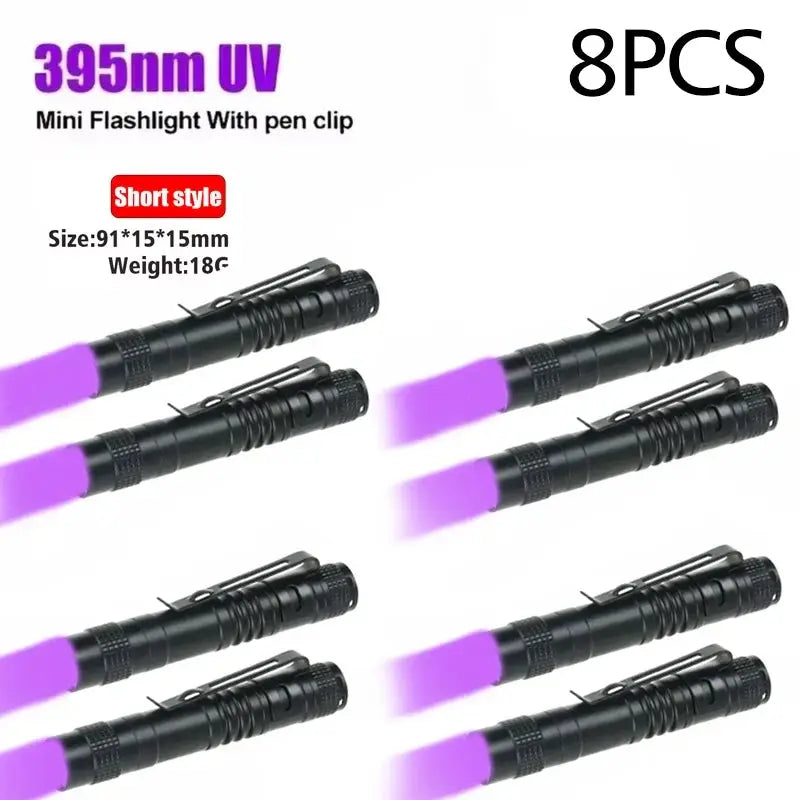 UV Flashlight 395nm Ultraviolet Torch With Pen Clip Portable AAA Batteries Used Violet Light Pet Urine Scorpion Detector UV Lamp Spy-shop.com