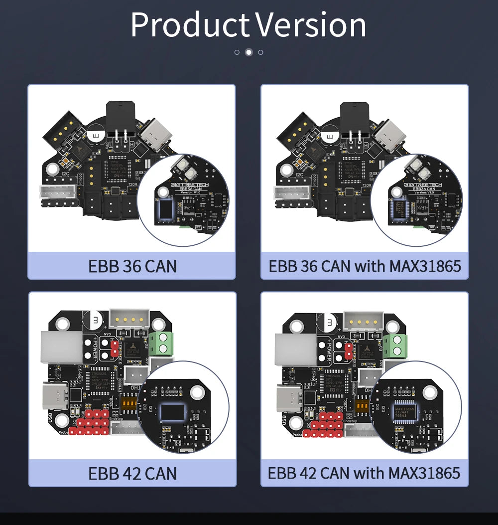BIGTREETECH EBB36 CAN V1.2 Board Support Canbus PT100 For Klipper Hotend HeadTool 36 stepper motor Ender3 3d Printer Parts