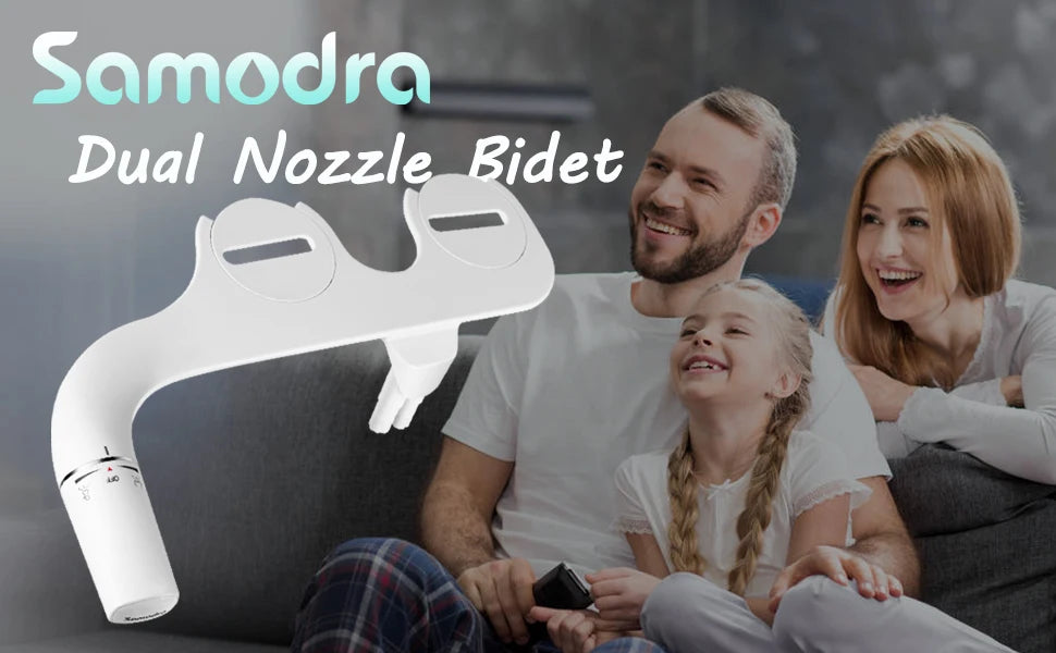 Right/Left Hand Bidet Sprayer with Dual Nozzle by Samodra