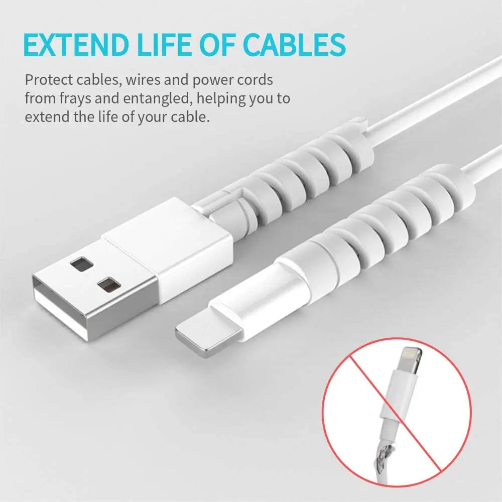 Cable Protector Silicone Bobbin Winder Wire Protector for iPhone USB Charger Cord Cable Protective Cover Cable Winder Clip 