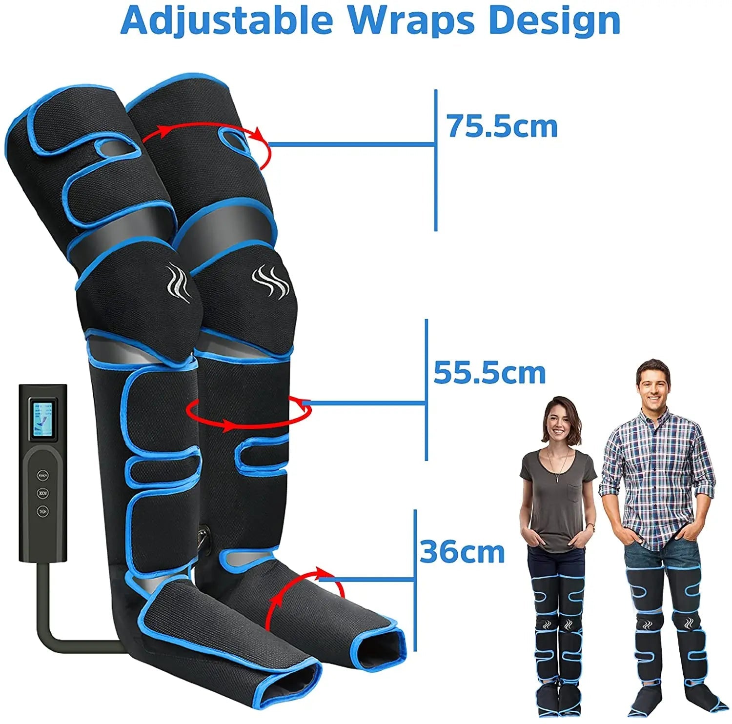 Foot air pressure leg massager promotes blood circulation, body massager, muscle relaxation, lymphatic drainage device 360° 
