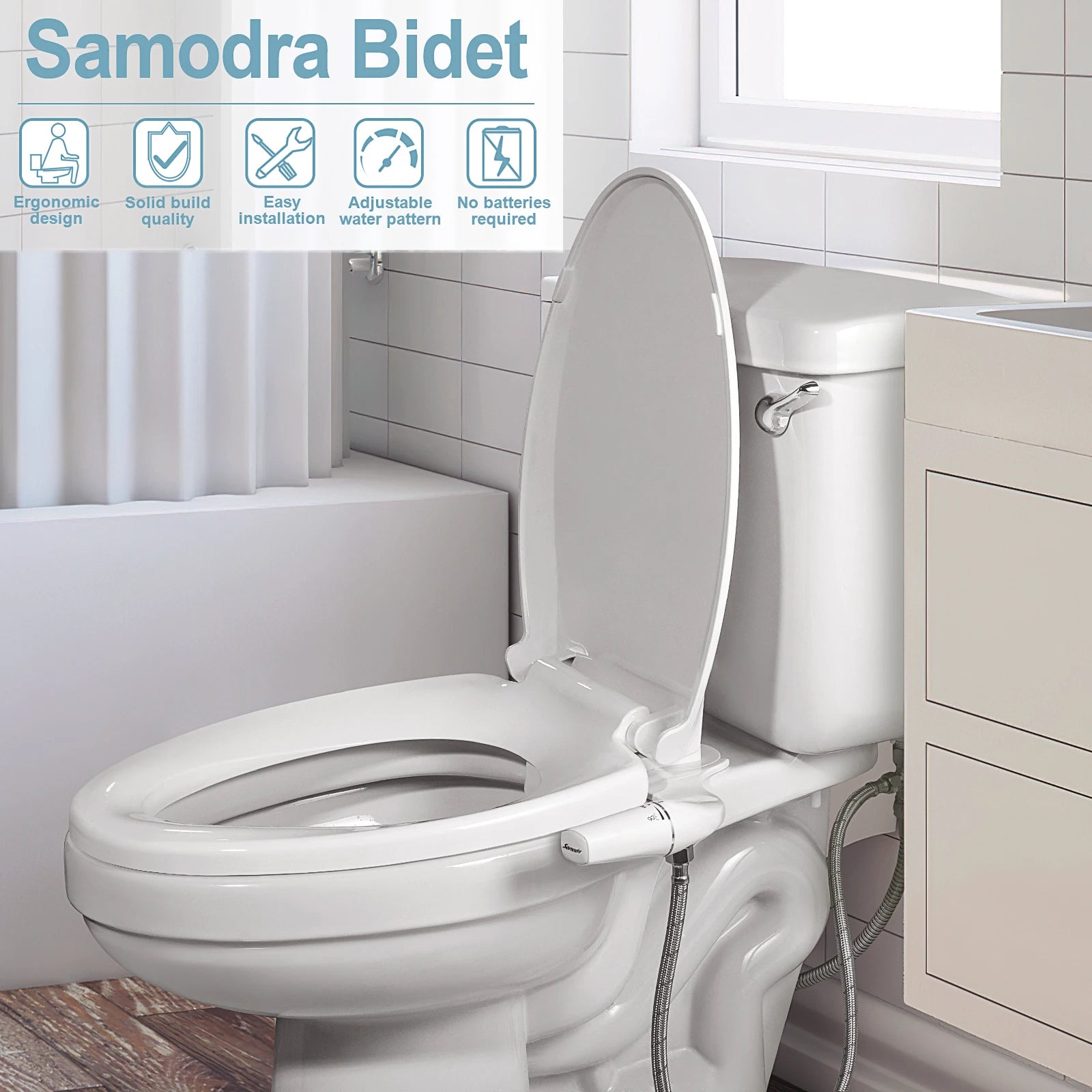Right/Left Hand Bidet Sprayer with Dual Nozzle by Samodra