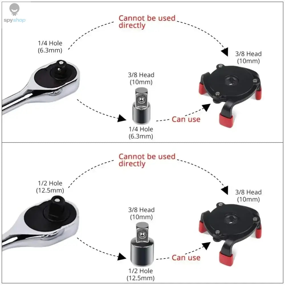 Universal 3 Jaw High Quality Oil Filter Remover Tool Cars Oil Filter Removal Tool Interface Special Tools Oil Filter Wrench Tool 