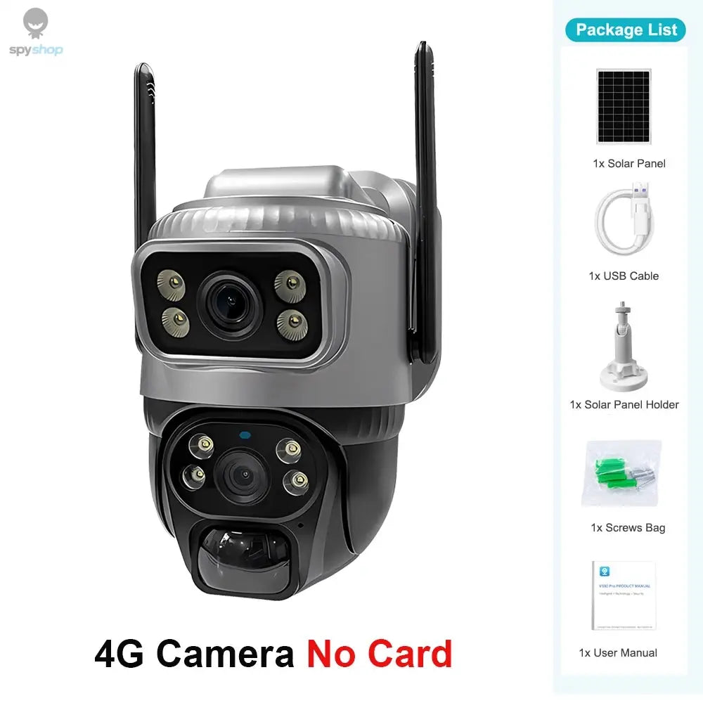 V380 Dual Lens 4G Camera Solar PIR Human Detection Night Vision Waterproof Security Video IP Camara 8MP 4K Battery CCTV Monitor Spy-shop.com