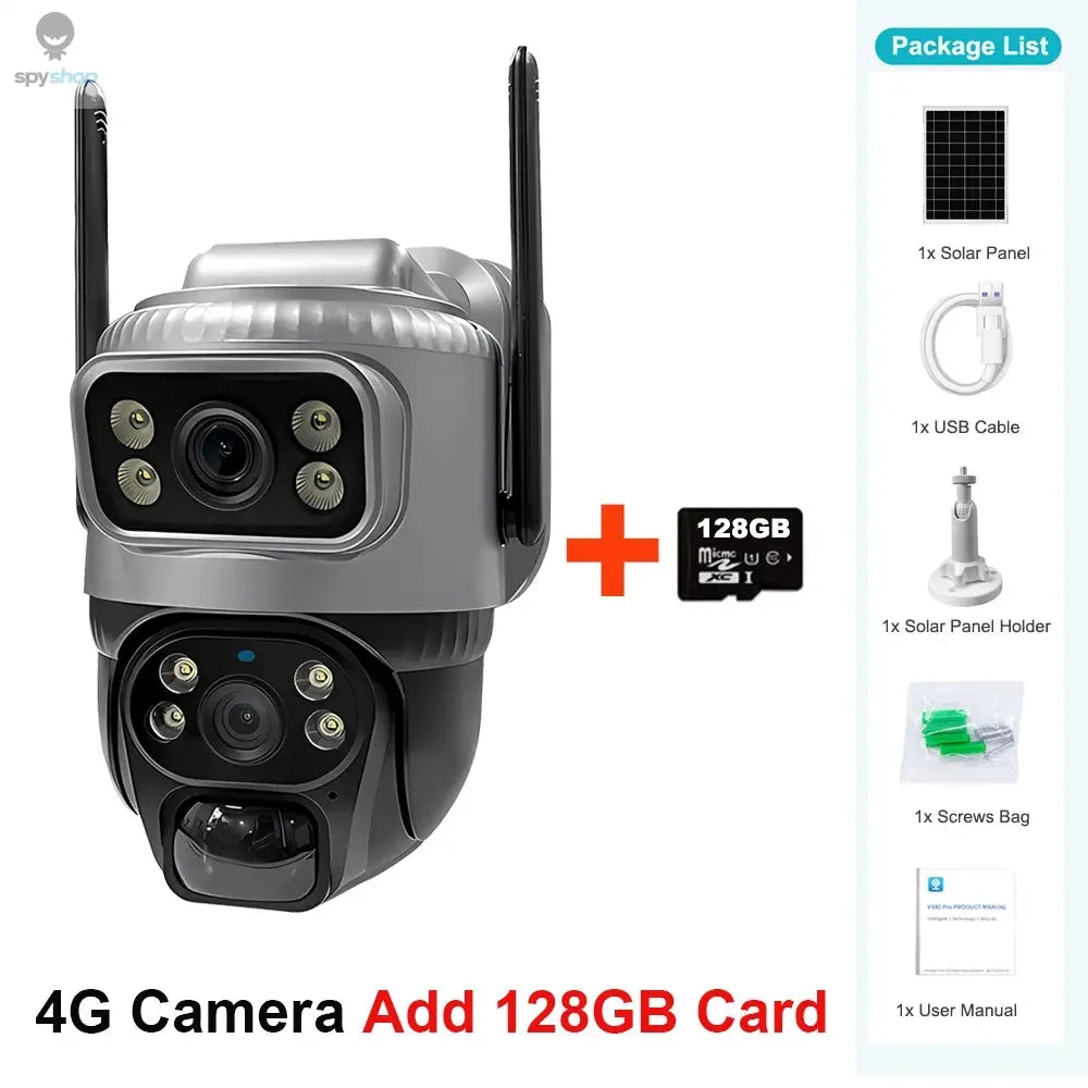 V380 Dual Lens 4G Camera Solar PIR Human Detection Night Vision Waterproof Security Video IP Camara 8MP 4K Battery CCTV Monitor Spy-shop.com
