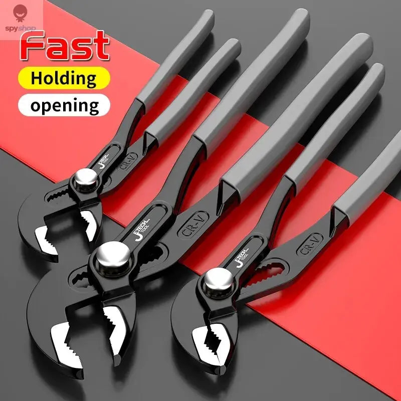 Water Pump Pliers Quick-Release Plumbing Pliers Pipe Wrench Adjustable Water Pipe Clamp Pliers Household Hand Tools Multi-functi 