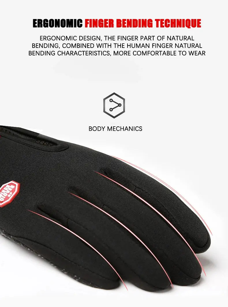 Winter Warm Men's Gloves Women Touchscreen Outdoor Sport Fishing Splash-proof Skiing Cycling Snowboard Nonslip Zipper Gloves 
