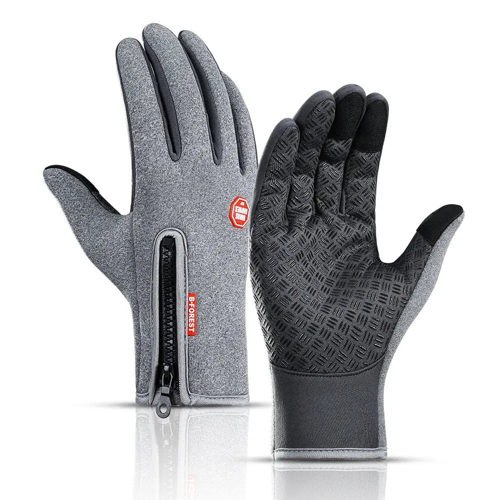 Winter Warm Men's Gloves Women Touchscreen Outdoor Sport Fishing Splash-proof Skiing Cycling Snowboard Nonslip Zipper Gloves 