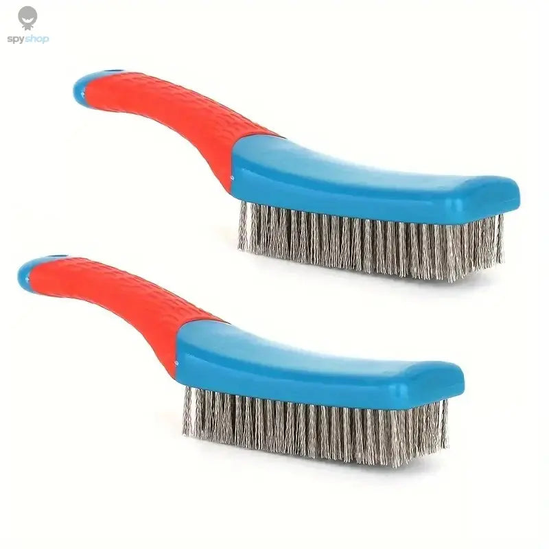 Wire Brush Duty Stainless Bristles With Plastic Handle Grip For Rust, Wielding Slag, Dirt & Paint Scrubbing With Deep Cleaning 