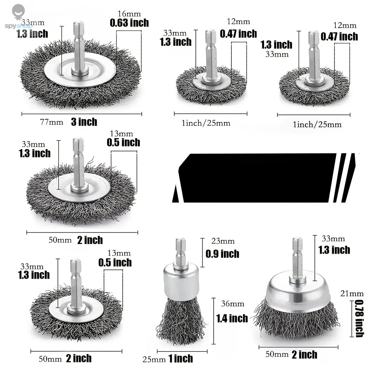 Wire Brush Wheel Cup Brush Set 10 Pack,Wire Brush for Drill 1/4 Inch Hex Shank 0.012 Inch Coarse Carbon Steel Crimped Wire Wheel 