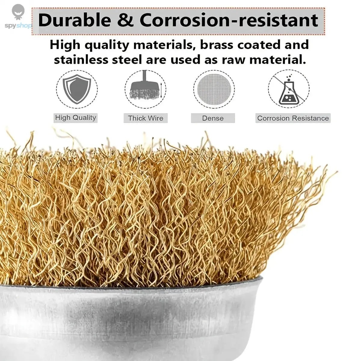 Wire Brush Wheel Cup Brush Set,10 Pack Coarse Crimped 1/4 Inch Shank Wire Wheel for Drill Attachment Spy-shop.com