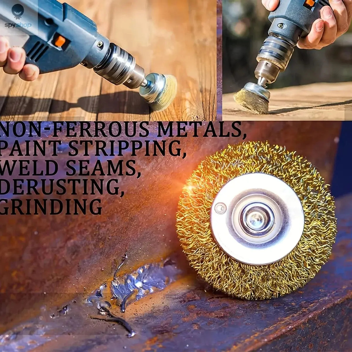 Wire Brush Wheel Cup Brush Set,10 Pack Coarse Crimped 1/4 Inch Shank Wire Wheel for Drill Attachment Spy-shop.com