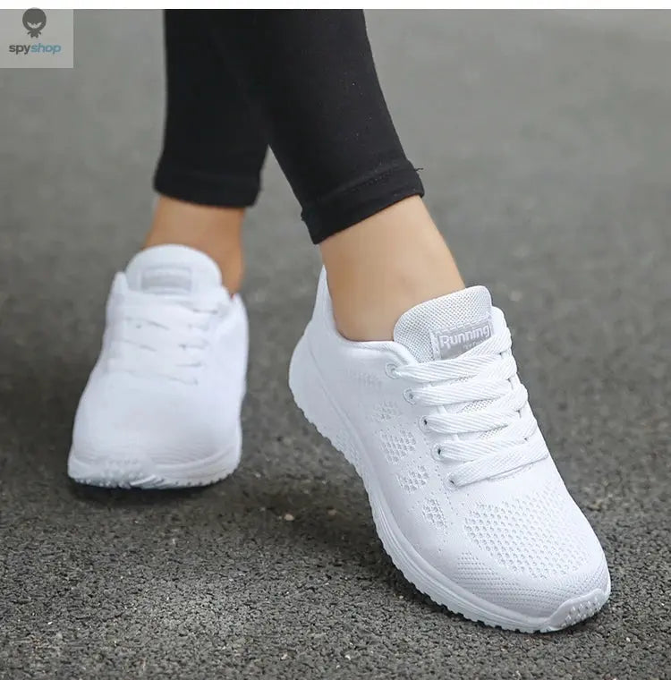 Women's Sneaker 2024 New Fashion Breathable Trainers Comfortable Sneakers Mesh Fabric Lace Up Women's Tennis Shoes For Women 
