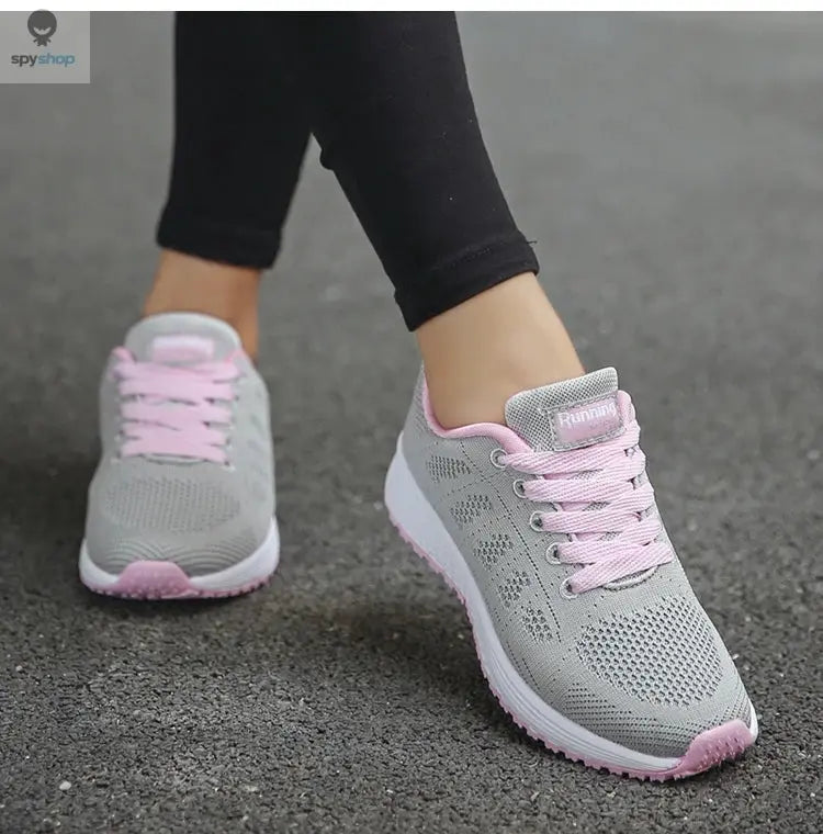 Women's Sneaker 2024 New Fashion Breathable Trainers Comfortable Sneakers Mesh Fabric Lace Up Women's Tennis Shoes For Women 