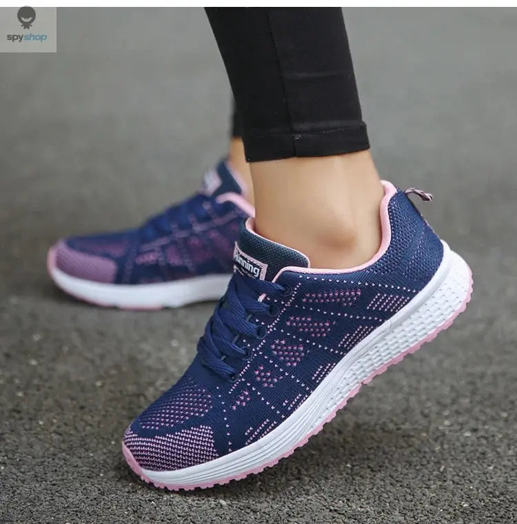 Women's Sneaker 2024 New Fashion Breathable Trainers Comfortable Sneakers Mesh Fabric Lace Up Women's Tennis Shoes For Women 