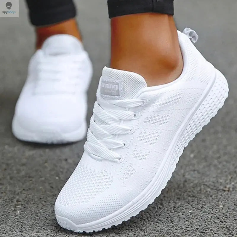 Women's Sneaker 2024 New Fashion Breathable Trainers Comfortable Sneakers Mesh Fabric Lace Up Women's Tennis Shoes For Women 