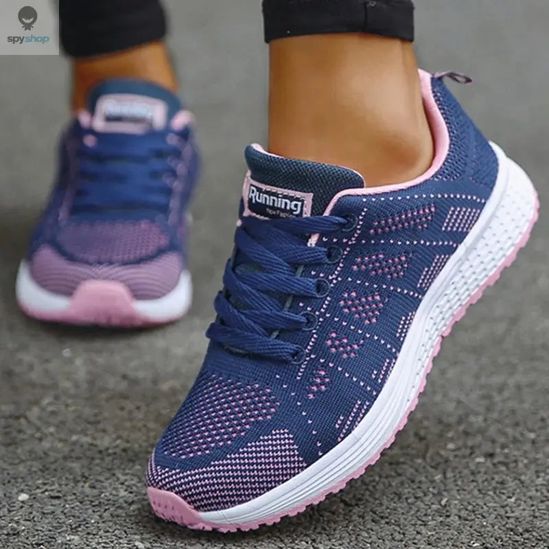 Women's Sneaker 2024 New Fashion Breathable Trainers Comfortable Sneakers Mesh Fabric Lace Up Women's Tennis Shoes For Women 