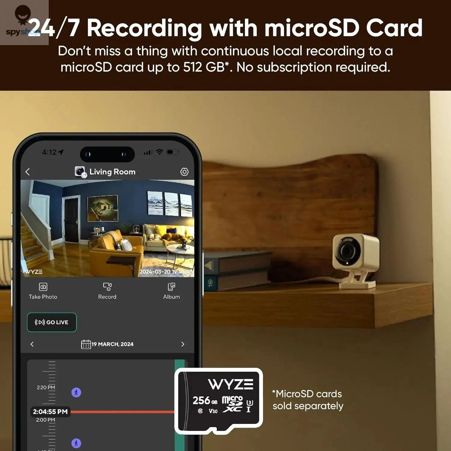 Wyze Cam v4, 2K HD Wi-Fi Smart Home Security Camera, Indoor/Outdoor Use, Pet/Baby Monitor, Motion Activated Spotlight/Siren, Spy-shop.com