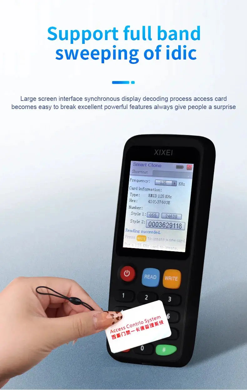 X7 Smart Card Reader RFID Key Clone Copier IC ID Token Copy Duplicator 125Khz Badge Writer 13.56Mhz NFC Tag Programmer Spy-shop.com