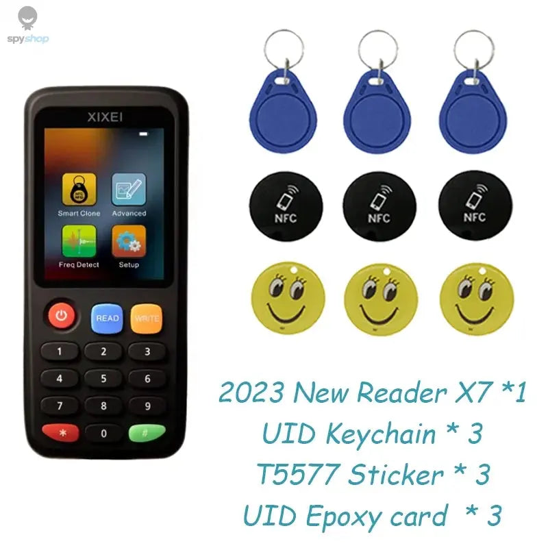 X7 Smart Card Reader RFID Key Clone Copier IC ID Token Copy Duplicator 125Khz Badge Writer 13.56Mhz NFC Tag Programmer Spy-shop.com