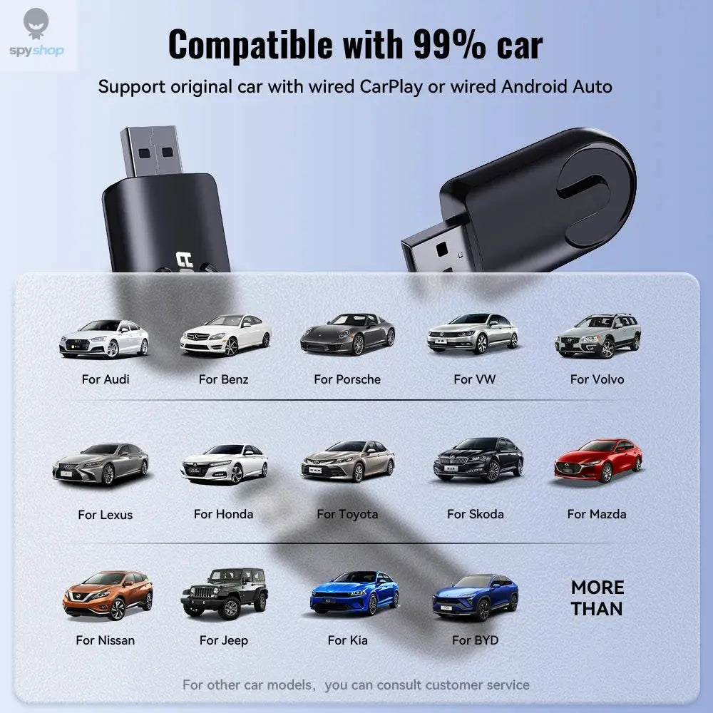 XUDA 2025  Wireless CarPlay Android Auto Wireless Adapter Smart Mini Box Plug And Play WiFi Fast Connect Universal For Nissan 