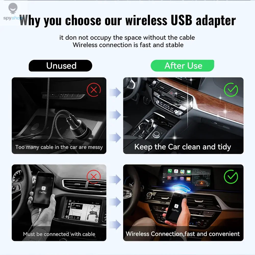 XUDA 2025  Wireless CarPlay Android Auto Wireless Adapter Smart Mini Box Plug And Play WiFi Fast Connect Universal For Nissan 
