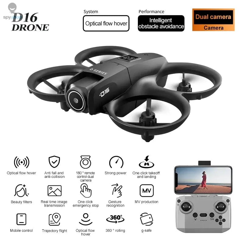Xiaomi D16 Mini Drone Dual Camera 8K HDAerial Aircraft Obstacle Avoidance UAV Fixed Remote Control Airplane Gift Toys 20000M Spy-shop.com