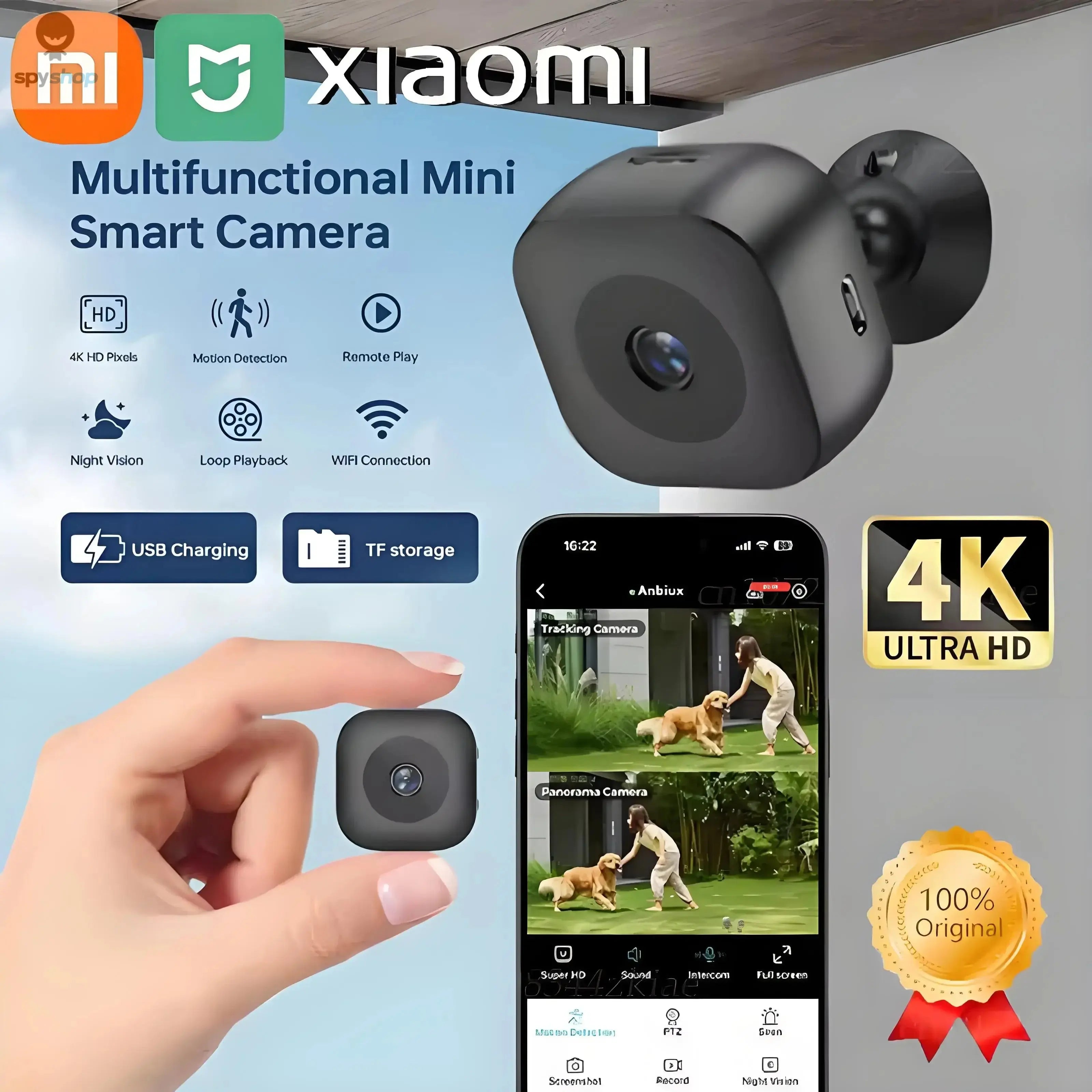 Xiaomi Mini Camera WiFi IP/AP 4K Remote Monitoring Mobile Detection Camcorder Portable Smart Home Surveillance Security Camera Spy-shop.com