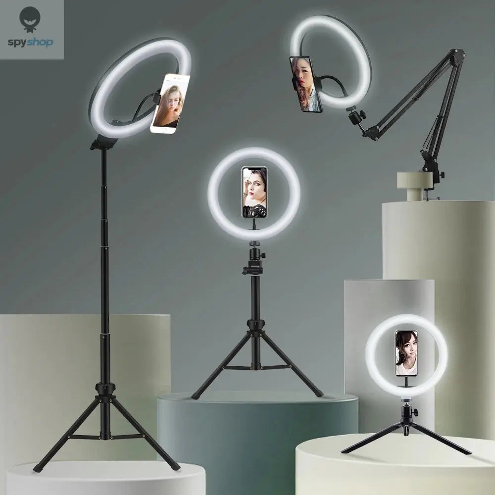 Youtube Shooting Vlog Selfie Circular Photo Ring Light Led Photographic Video Camera Lamp Studio Lighting Phone Holder 