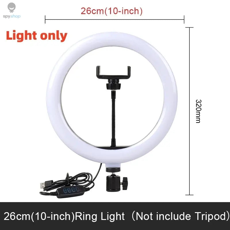 Youtube Shooting Vlog Selfie Circular Photo Ring Light Led Photographic Video Camera Lamp Studio Lighting Phone Holder 