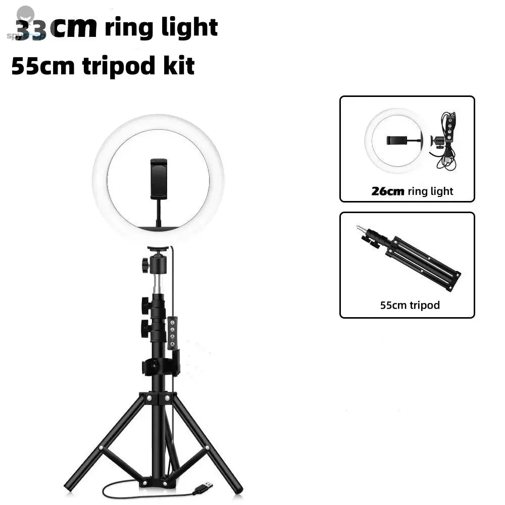Youtube Shooting Vlog Selfie Circular Photo Ring Light Led Photographic Video Camera Lamp Studio Lighting Phone Holder 