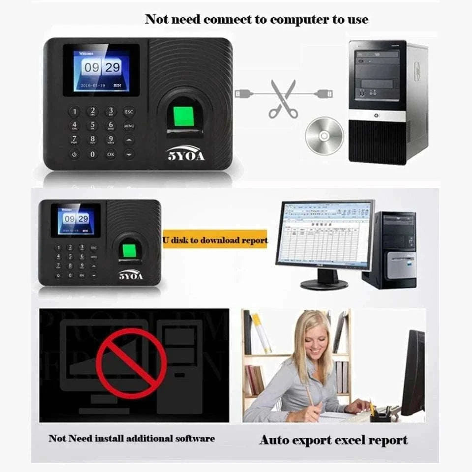 A10FY Fingerprint Attendance System Time Clock-Russian